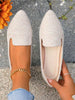 Women Black Gold Thread Pointed Toe Slip On Flat Loafers Comfy Light Dress Shoes Spring Summer Autumn Sizes 36-41